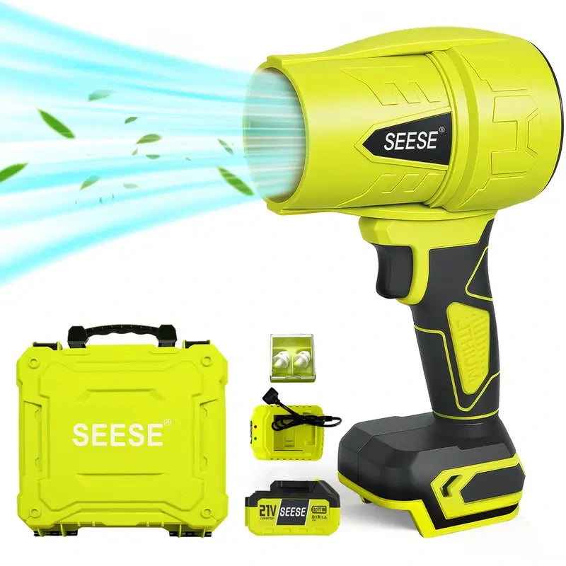 SEESE™ Turbo Jet Blower | Cordless Leaf, Dust, Car Dryer & Snow Cleaner | Lightweight Handheld Power Blower with 3-Speed Airflow & Brushless Motor