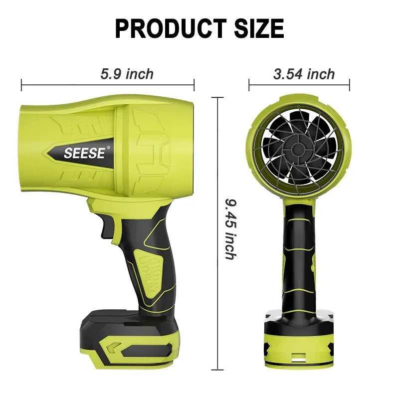 SEESE™ Turbo Jet Blower | Cordless Leaf, Dust, Car Dryer & Snow Cleaner | Lightweight Handheld Power Blower with 3-Speed Airflow & Brushless Motor