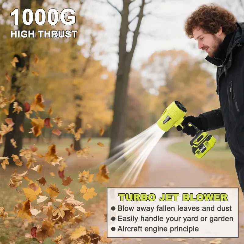 SEESE™ Turbo Jet Blower | Cordless Leaf, Dust, Car Dryer & Snow Cleaner | Lightweight Handheld Power Blower with 3-Speed Airflow & Brushless Motor