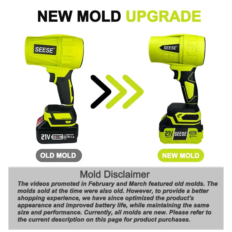 SEESE™ Turbo Jet Blower | Cordless Leaf, Dust, Car Dryer & Snow Cleaner | Lightweight Handheld Power Blower with 3-Speed Airflow & Brushless Motor