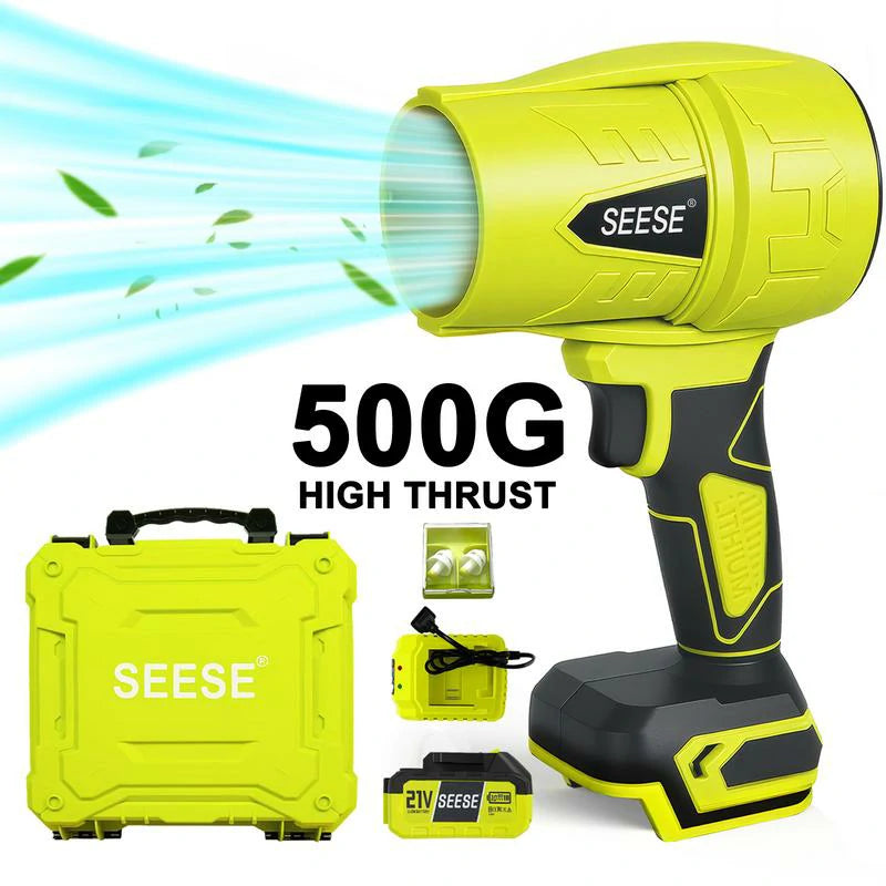 SEESE™ Turbo Jet Blower | Cordless Leaf, Dust, Car Dryer & Snow Cleaner | Lightweight Handheld Power Blower with 3-Speed Airflow & Brushless Motor
