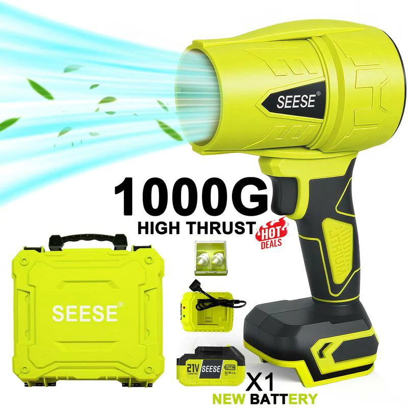 SEESE™ Turbo Jet Blower | Cordless Leaf, Dust, Car Dryer & Snow Cleaner | Lightweight Handheld Power Blower with 3-Speed Airflow & Brushless Motor