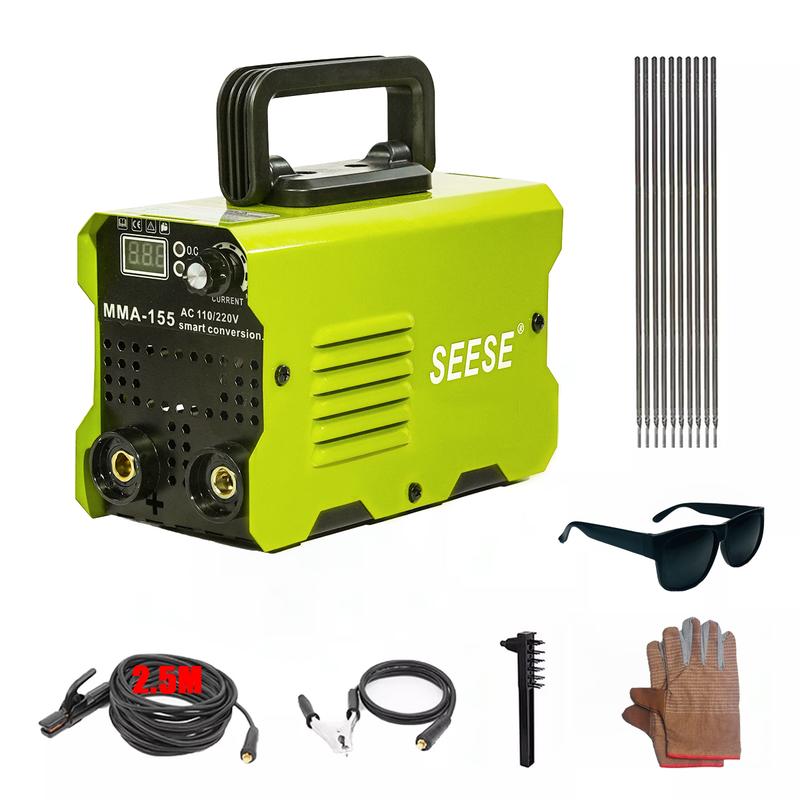 SEESE 155Amp welder machine, Stick Welder, AC 110/220V smart conversion, LED Display Digital Welder, Portable MMA Arc Welder