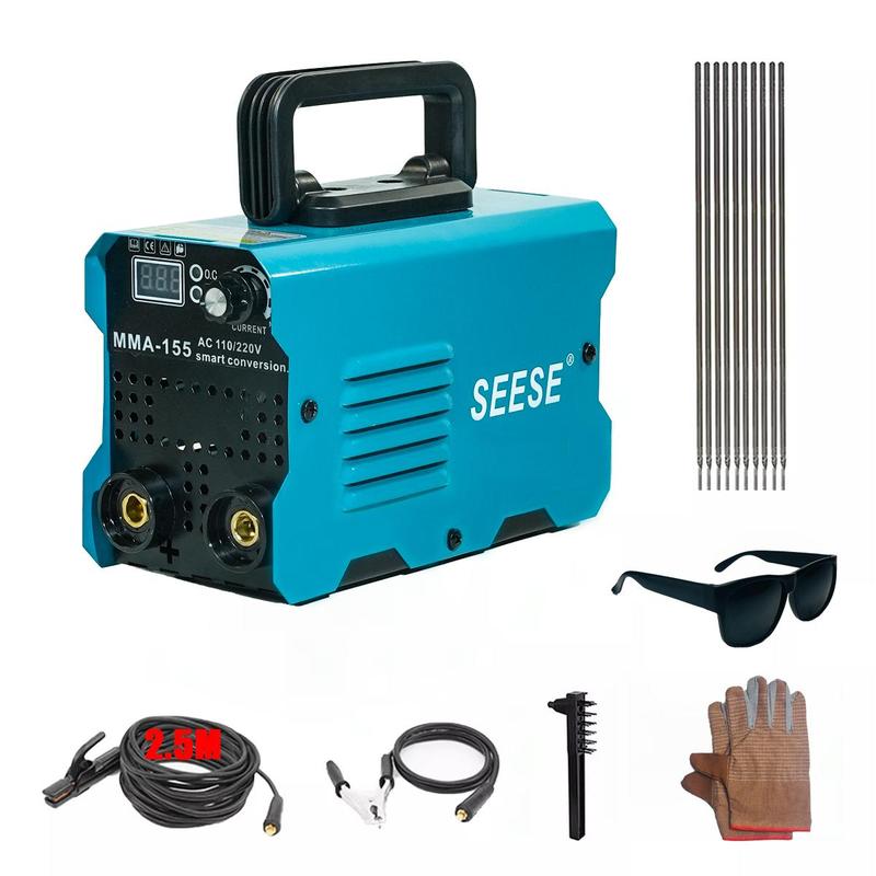 SEESE 155Amp welder machine, Stick Welder, AC 110/220V smart conversion, LED Display Digital Welder, Portable MMA Arc Welder