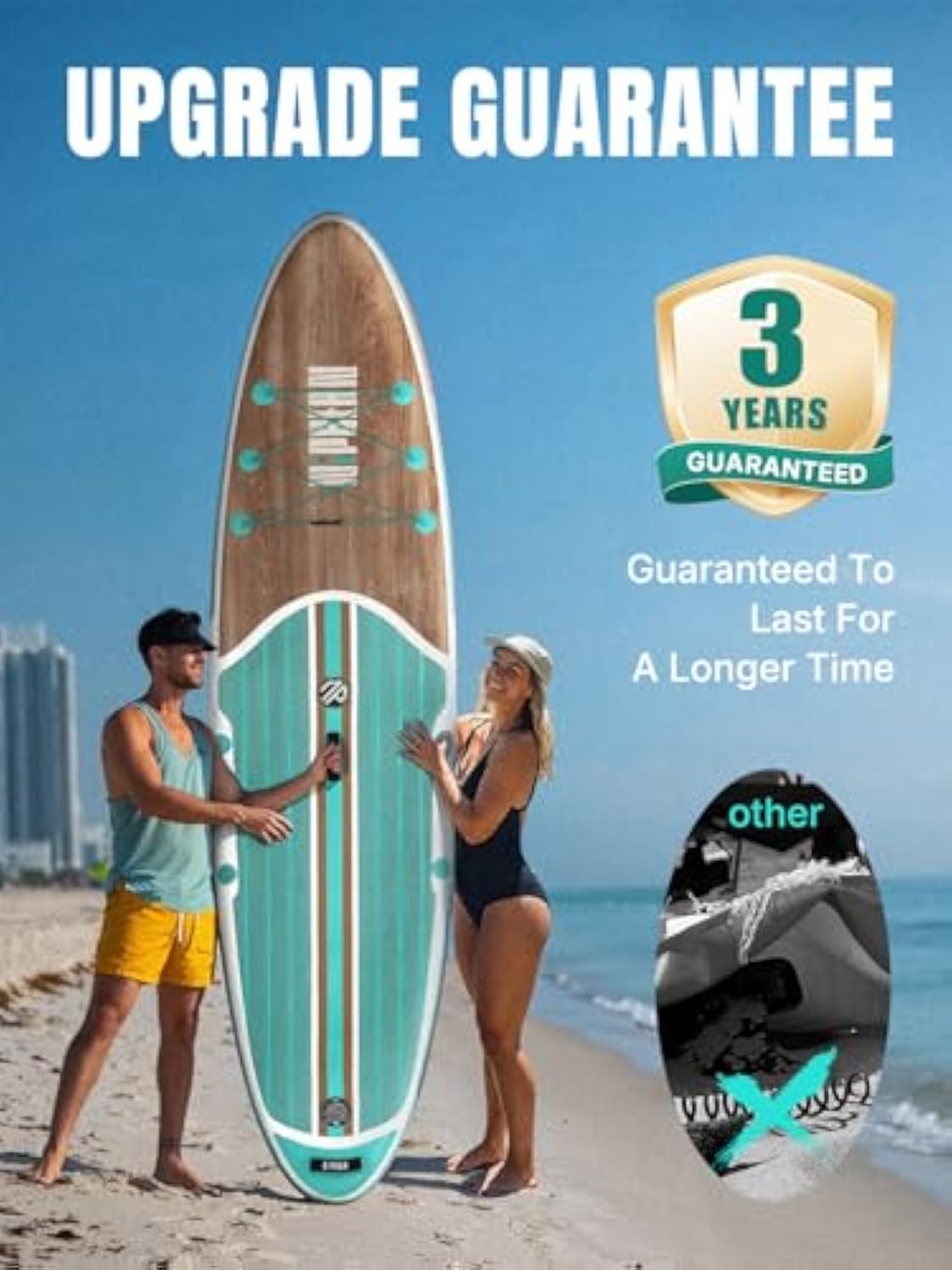 Niphean Inflatable Stand Up Paddle Board with SUP Accessories, Anti-Slip EVA Deck, 10’6’’ Inflatable Paddle Boards for Adults & Youth of All Skill Levels