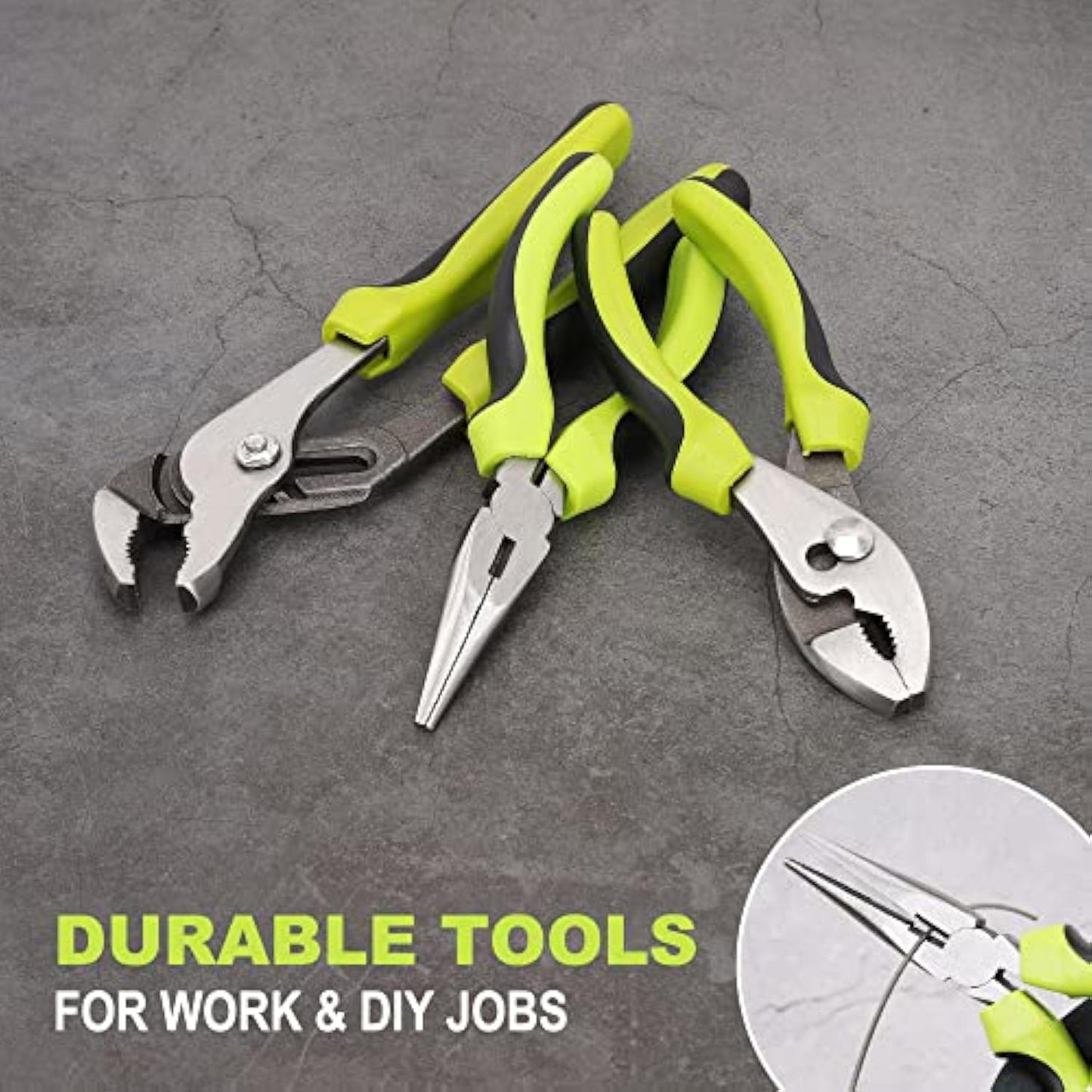 FASTPRO 220-Piece Home Tool Set, Household Repairing Tool Kit, with 12-Inch Wide Mouth Open Storage Tool Bag, Green